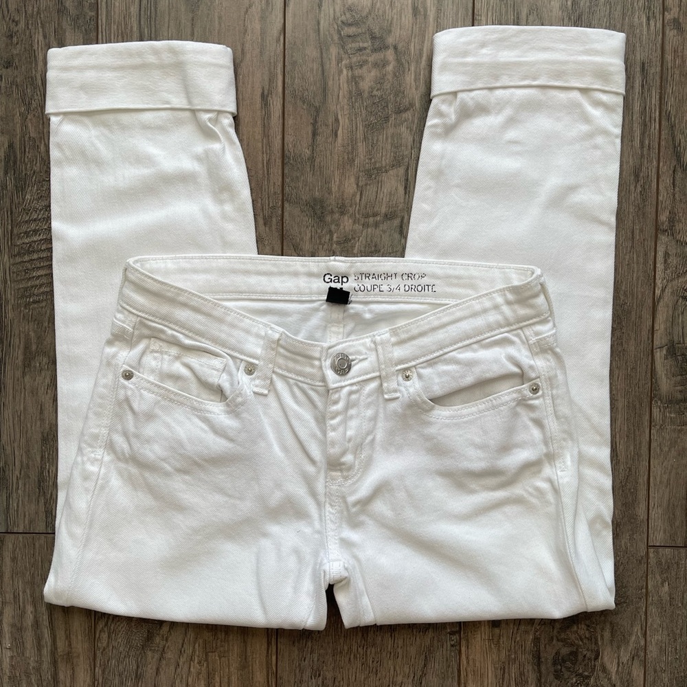 GAP White Straight Crop Jean